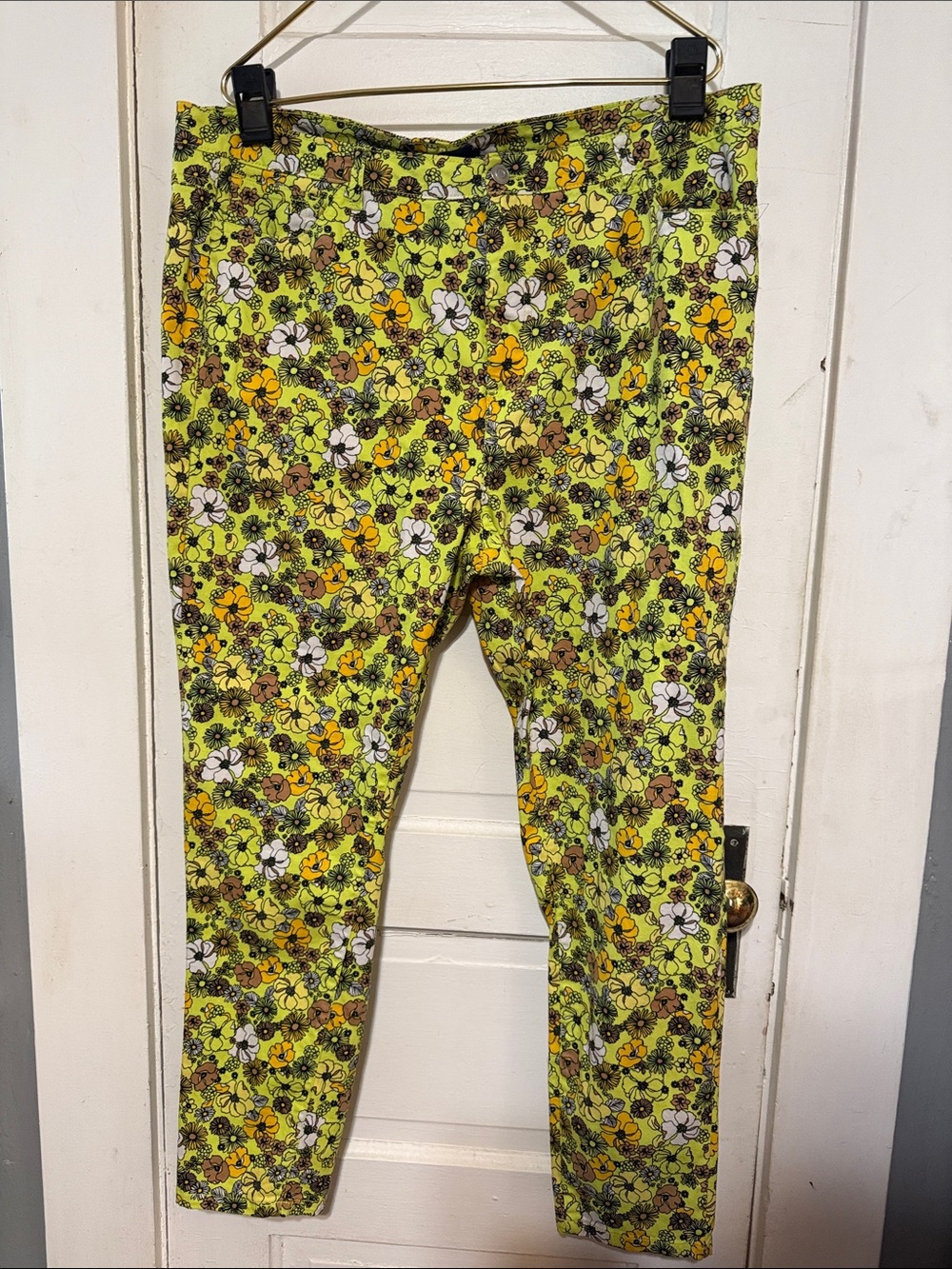 Modcloth Yellow Green Floral Kids Leggings
